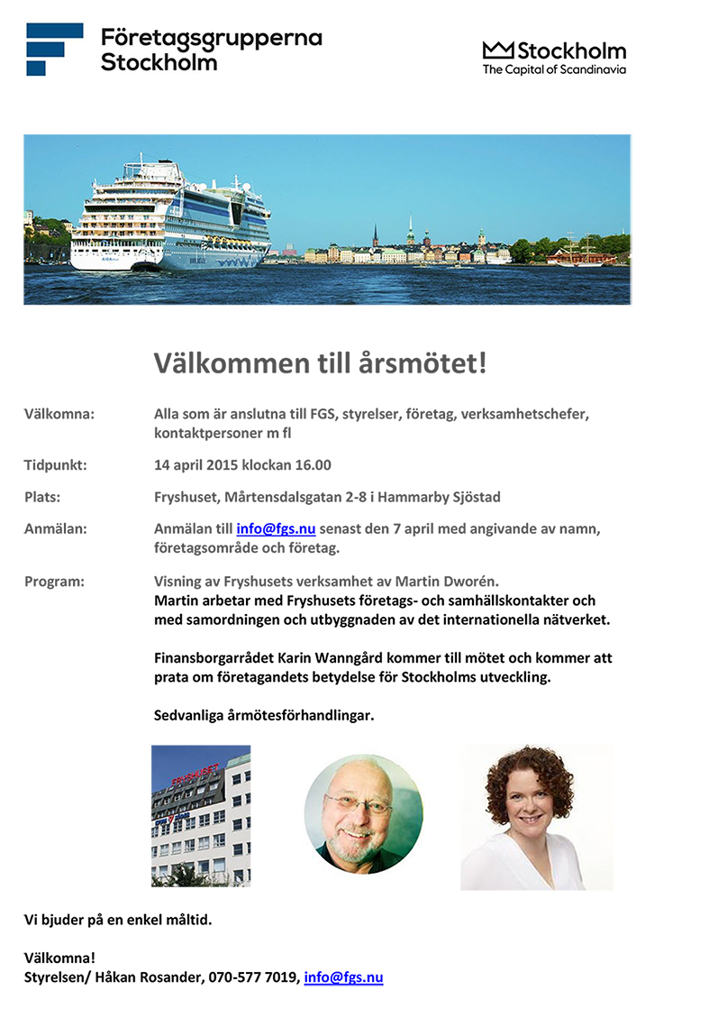 20150414 FGS kallelse och program för årsmöte