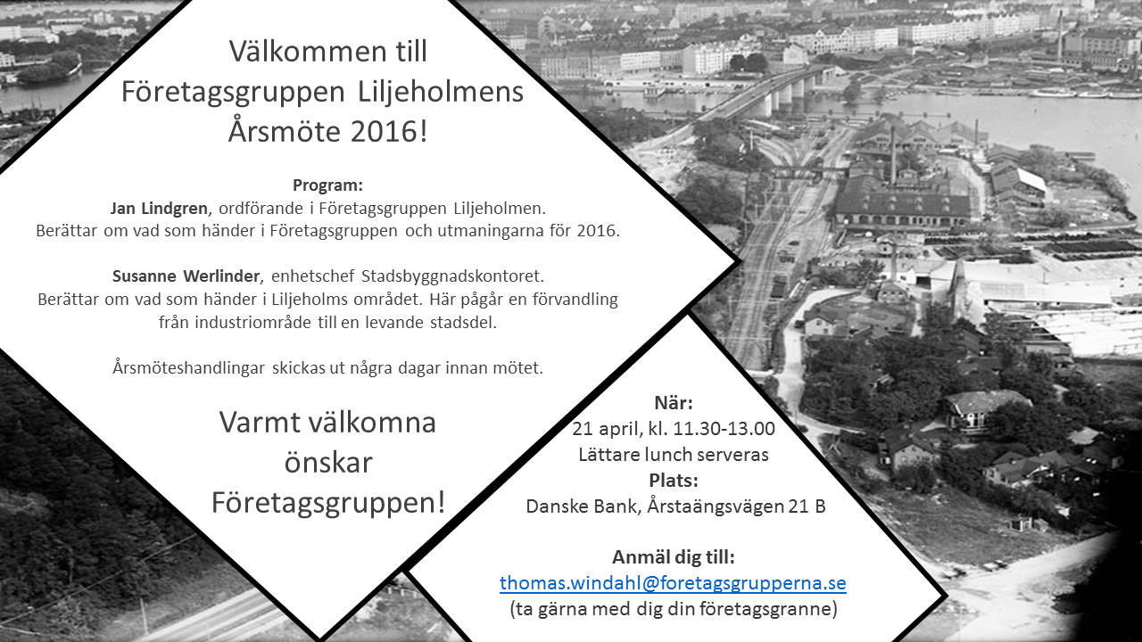Inbjudan till årsmöte 21 april